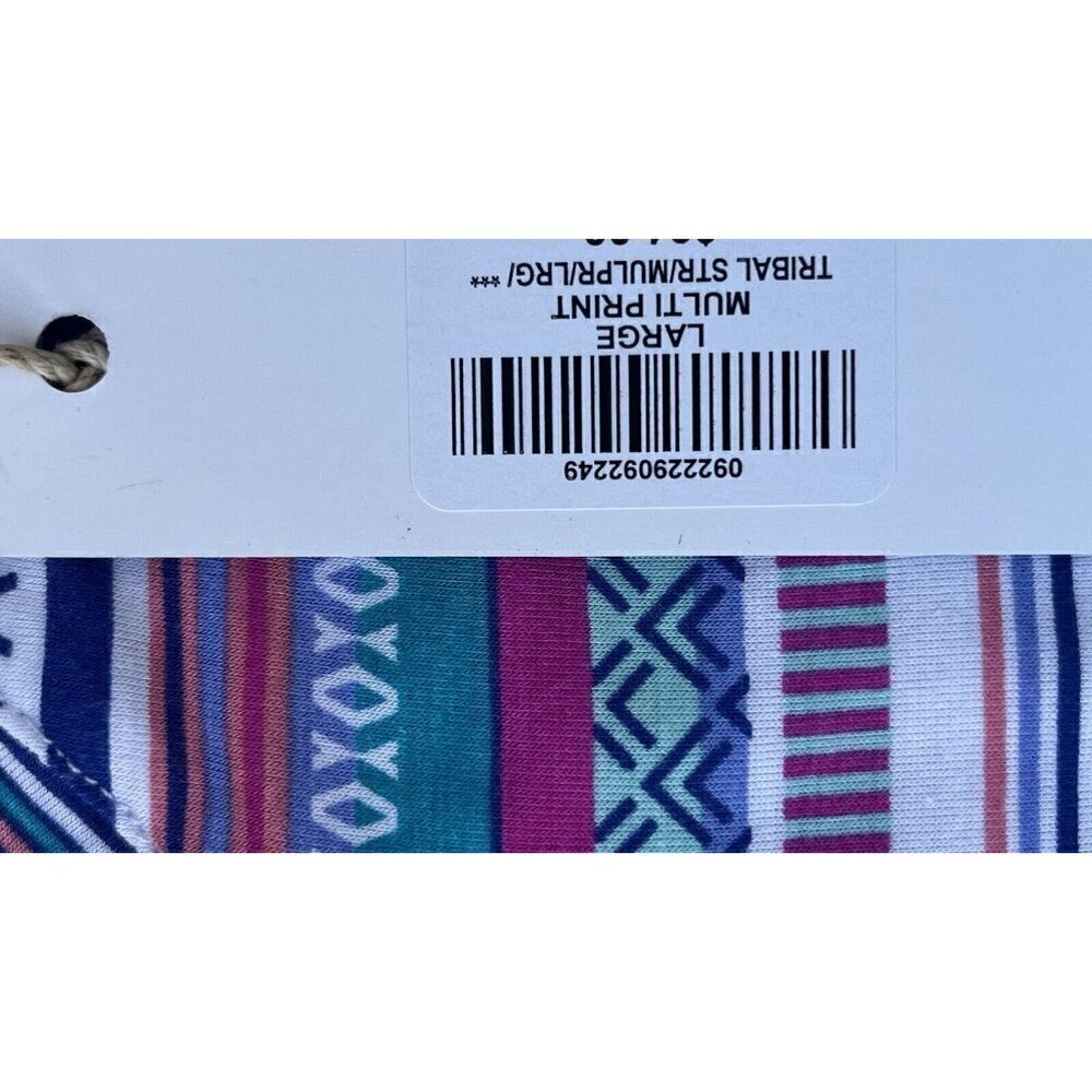 Natural Reflections Blue Tribal Stripe Multi Color Loose Fit Sleep Shirt Size L - Picture 7 of 16